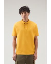Woolrich - Piquet Polo Shirt In Pure Cotton Yellow - Lyst
