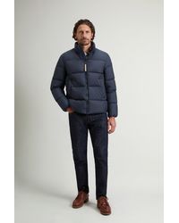 Woolrich - Cloud-Donsjack Van Microvezel Blauw Grootte - Lyst