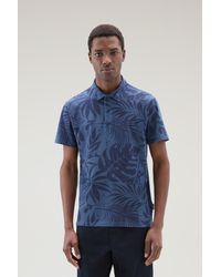 Woolrich - Garment-dyed Polo Shirt In Stretch Cotton With A Tropical Print - Lyst