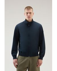 Woolrich - Cruiser Bomber Jacket In Ramar Cloth With Turtleneck - Lyst