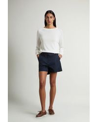 Woolrich - Korte Broek Van Popeline Van Puur Katoen Blauw Grootte - Lyst