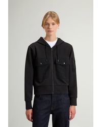 Woolrich - Sudadera Con Cremallera Completa De Interlock De Mezcla De Algodón Elástico Para Mujer Talla - Lyst