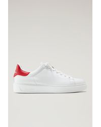 Woolrich - Leather Classic Court Sneakers With Contrasting Details White - Lyst