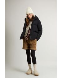 Woolrich - Cloud-Donsjack Van Elastisch Nylon Met Matte Afwerking Zwart Grootte - Lyst