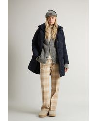 Woolrich - Donna Piumino Kelly Lungo Blu Taglia - Lyst