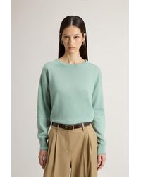 Woolrich - Trui Met Ronde Hals Van Een Mix Van Scheerwol En Kasjmier Groen Grootte - Lyst