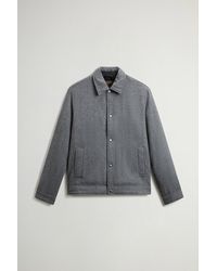 Woolrich - Chaqueta Camisera A Cuadros Acolchada De Mezcla De Lana Italiana Reciclada Para Hombre Talla - Lyst