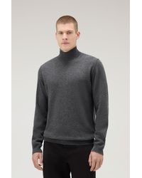 Woolrich - Turtleneck Sweater In Merino Wool Blend Green - Lyst
