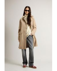 Woolrich - Damen Garngefärbter Trenchcoat Aus Dreilagigem Stoff Mit Kapuze Größe - Lyst