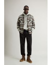 Woolrich - Herren Overshirt Aus Wollmischung Mit Karomuster Braun Größe - Lyst