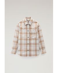 Woolrich - Western Check Overshirt In Wool Blend Flannel - Lyst