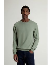Woolrich - Trui Met Ronde Hals Van Zuiver Katoen Groen Grootte - Lyst