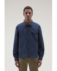Woolrich - Garment-dyed Overshirt In Pure Cotton - Lyst