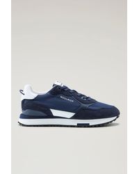 Woolrich - Retro Leather Sneakers With Nylon Details - Lyst