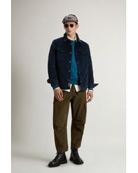 Woolrich - Herren Overshirt Alaskan Aus Cord Blau Größe - Lyst