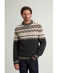 Woolrich - Trui Met Ronde Hals En Fair Isle-Motief Van Wol En Alpaca Grootte - Lyst