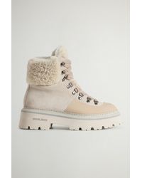 Woolrich - Suede Hiking Logger Ankle Boots With Sheepskin Lining - Lyst