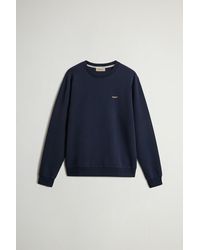 Woolrich - Sudadera De Cuello Redondo En Mezcla De Algodón Interlock Con Logotipo Para Hombre Talla - Lyst