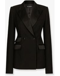 Dolce & Gabbana - Dolce & Gabbana Tuxedo Virgin Wool And Silk Blazer - Lyst