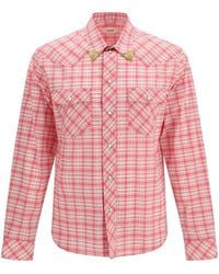 Versace - Slim Checked Cotton Poplin Shirt - Lyst