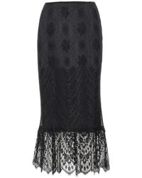Dolce & Gabbana - Chantilly Lace Midi Skirt - Lyst