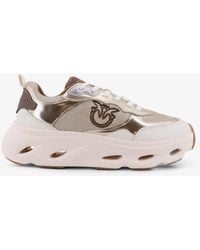 Pinko - Leather Sneakers With Nylon Inserts - Lyst