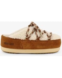 Moon Boot - Shearling And Suede Slip-On - Lyst