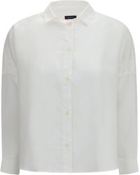 Deperlu - Bianca Cotton And Linen Blend Shirt Bianco - Lyst