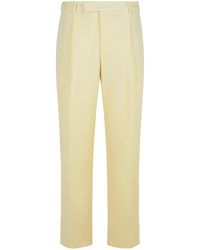 PT01 - Ivory Virgin Wool Trousers - Lyst