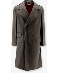 Brunello Cucinelli - Double-Breasted Virgin Wool Coat - Lyst