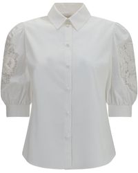 Valentino - Shirt With Sangallo Lace Sleeves - Lyst