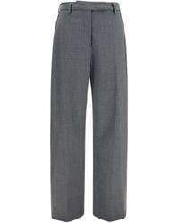 THE LATEST - Straight-Leg Wool-Blend Pants Melange - Lyst