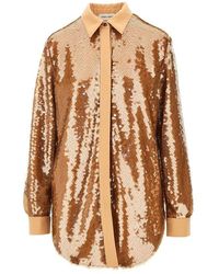 Alberta Ferretti - Sequinned Oversized Shirt - Lyst