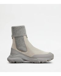 Tod's - Nabuck Leather Chelsea Ankle Boots - Lyst