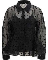 Ganni - Polka Dot Organza Shirt - Lyst