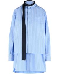 Sacai - Light Cotton Blend Mini Dress - Lyst