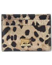 Dolce & Gabbana - Dolce&Gabbana Leopard-Print Leather Cardholder - Lyst