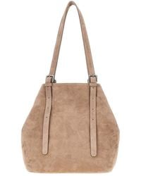 AUTENTICA 504 - Galatea Suede Leather Bag - Lyst