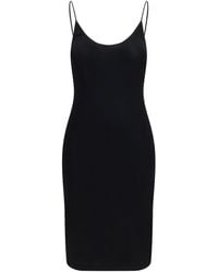 Saint Laurent - Cassandre Open-Back Ribbed-Knit Dress - Lyst