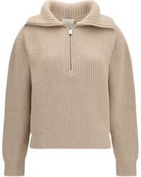 Malo - Cashmere High-Neck Zip Sweater - Lyst