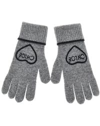 Chloé - Encoeur Wool And Cashmere Gloves - Lyst
