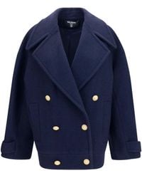 Balmain - Double-Breasted Wool Coat With Buttons - Lyst