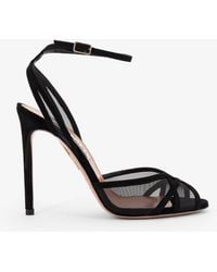 Aquazzura - Shear Mesh And Suede Sandals - Lyst