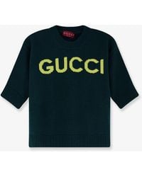 Gucci - Wool Sweater With Frontal Logo Embroidery - Lyst