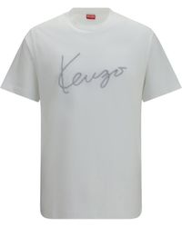 KENZO - Embroidered Signature Cotton T-Shirt - Lyst