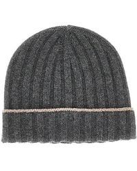 Brunello Cucinelli - Ribbed Cashmere Beanie Hat - Lyst