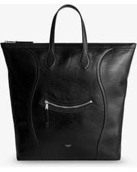 Celine - Cabas Leather Crossbody Bag With Logo On The Front - Lyst