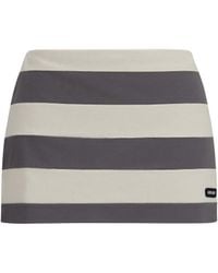 Miu Miu - Mini Skirt Striped Cotton - Lyst