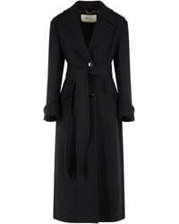 Blumarine - Long Cloth Coat With Belt - Lyst