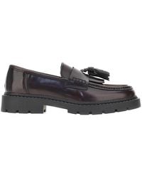Bianco - Leather Loafers With Tassels - Lyst
